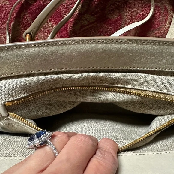 Miu Miu Gray Slouchy Shoulder Bag with Gold-Tone Accents - Picture 4 of 11